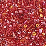 Seed Beads. Rød variation. 1.5 - 4.5 mm. 1000 stk.